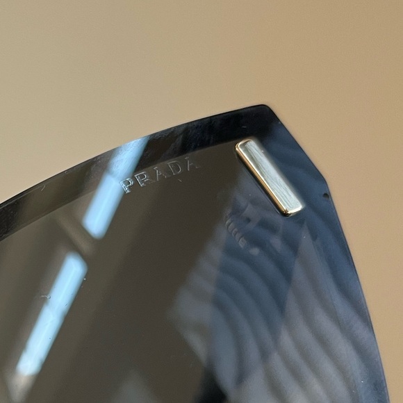 NWT Prada Black Gold Limited Edition Oversized Cat Eye Shield Sunglasses SPR16T - Picture 14 of 16